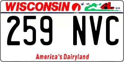 WI license plate 259NVC