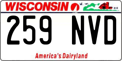 WI license plate 259NVD