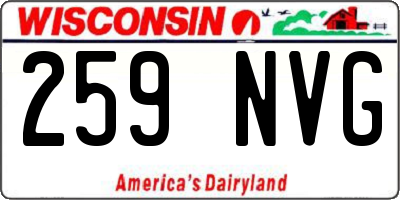 WI license plate 259NVG