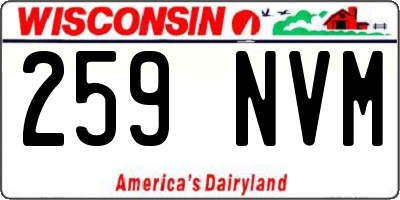 WI license plate 259NVM