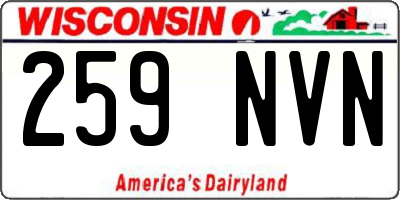 WI license plate 259NVN