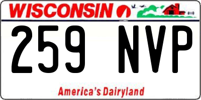 WI license plate 259NVP