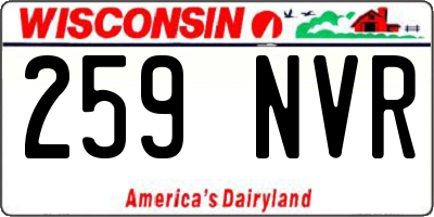 WI license plate 259NVR
