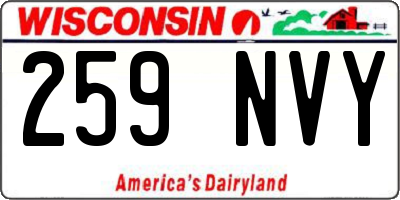 WI license plate 259NVY