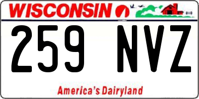 WI license plate 259NVZ