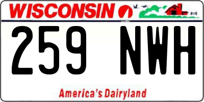WI license plate 259NWH