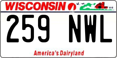 WI license plate 259NWL