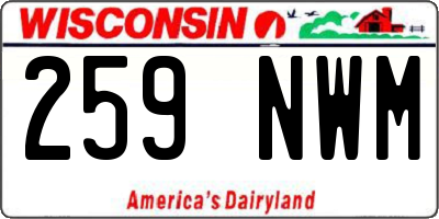 WI license plate 259NWM