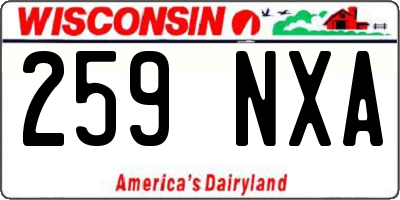 WI license plate 259NXA
