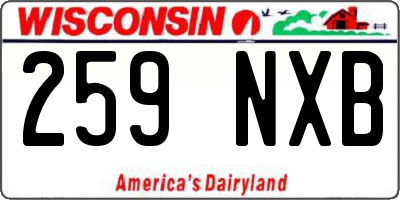 WI license plate 259NXB