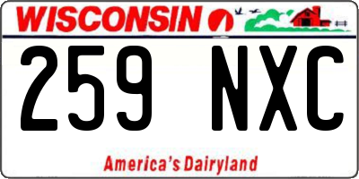 WI license plate 259NXC