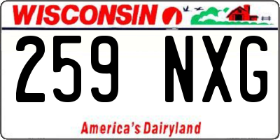WI license plate 259NXG