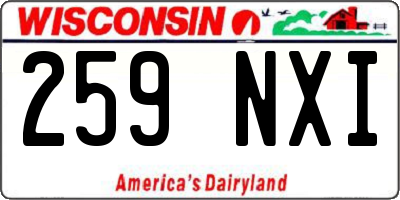 WI license plate 259NXI