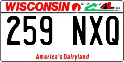WI license plate 259NXQ