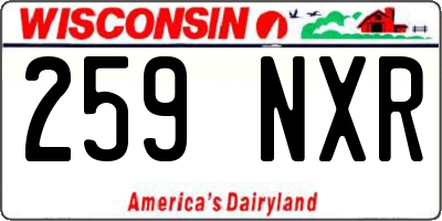 WI license plate 259NXR