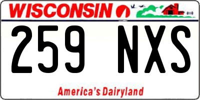 WI license plate 259NXS