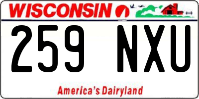 WI license plate 259NXU