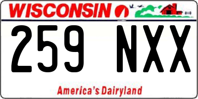 WI license plate 259NXX