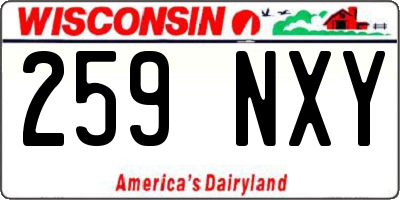 WI license plate 259NXY