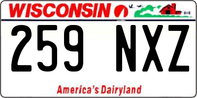 WI license plate 259NXZ