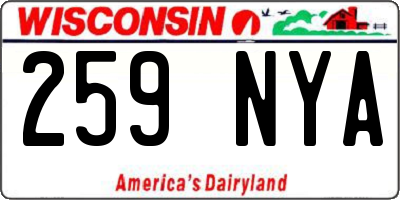 WI license plate 259NYA