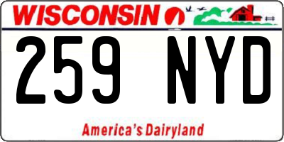 WI license plate 259NYD