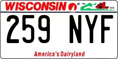WI license plate 259NYF
