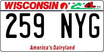 WI license plate 259NYG
