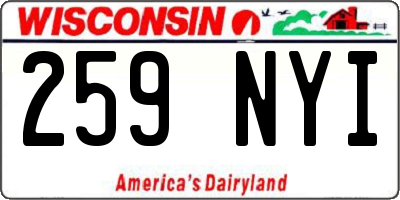 WI license plate 259NYI
