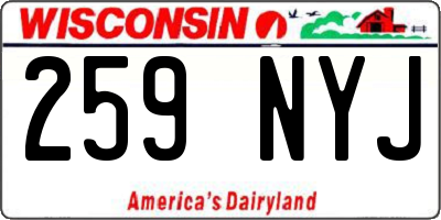 WI license plate 259NYJ