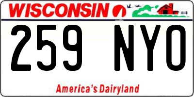 WI license plate 259NYO