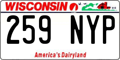 WI license plate 259NYP