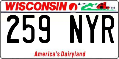 WI license plate 259NYR