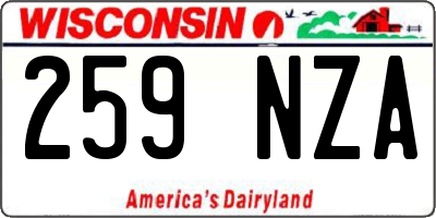 WI license plate 259NZA