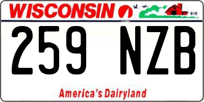 WI license plate 259NZB
