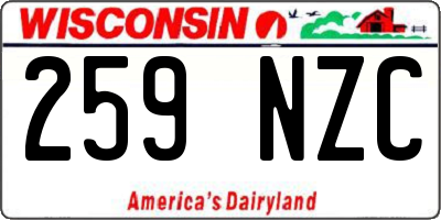 WI license plate 259NZC