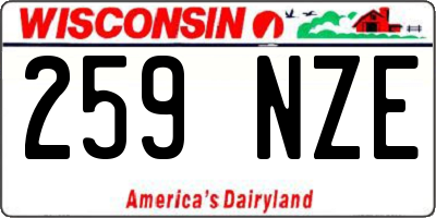 WI license plate 259NZE