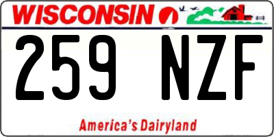 WI license plate 259NZF