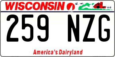 WI license plate 259NZG