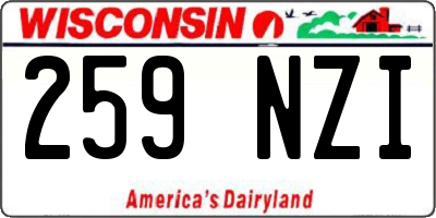 WI license plate 259NZI