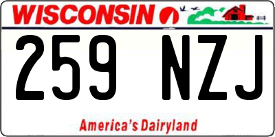 WI license plate 259NZJ