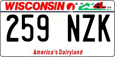 WI license plate 259NZK