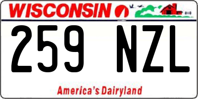 WI license plate 259NZL