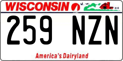 WI license plate 259NZN