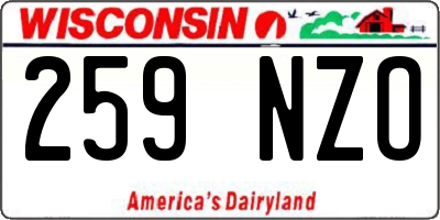 WI license plate 259NZO