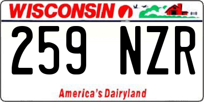 WI license plate 259NZR