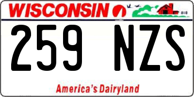 WI license plate 259NZS