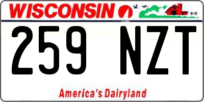 WI license plate 259NZT