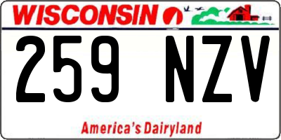 WI license plate 259NZV