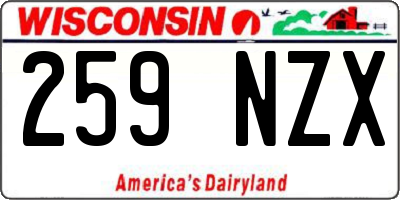 WI license plate 259NZX